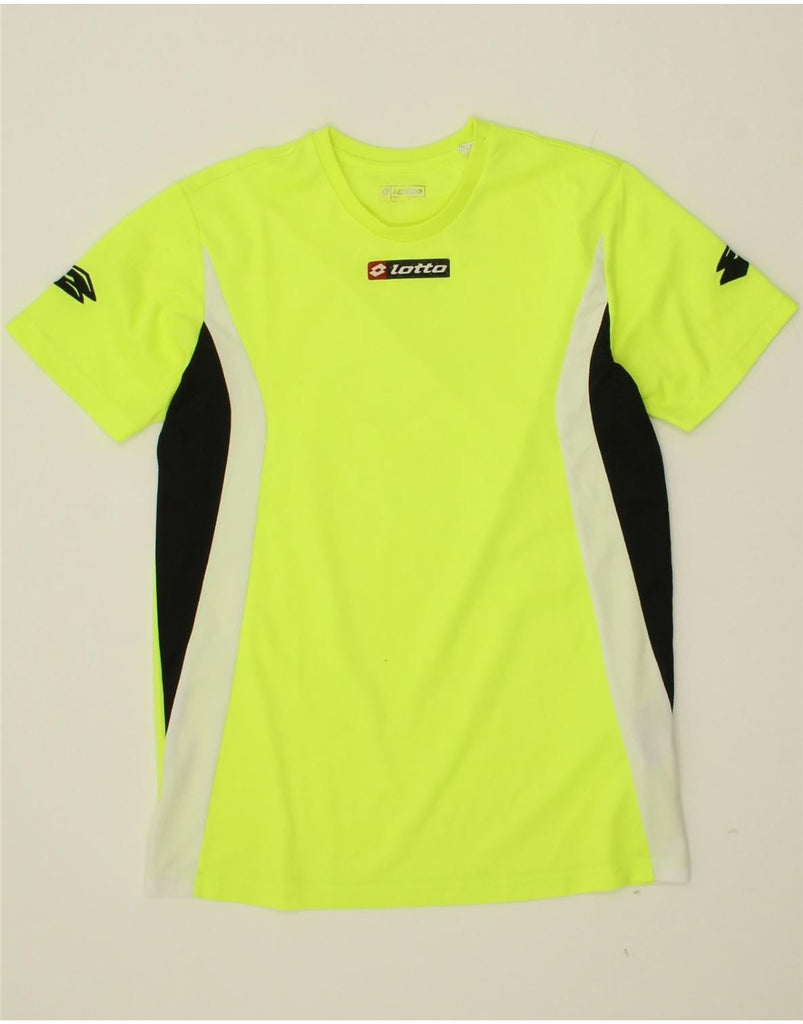 LOTTO Boys T-Shirt Top 15-16 Years XL Green Colourblock Polyester Vintage Lotto and Second-Hand Lotto from Messina Hembry 