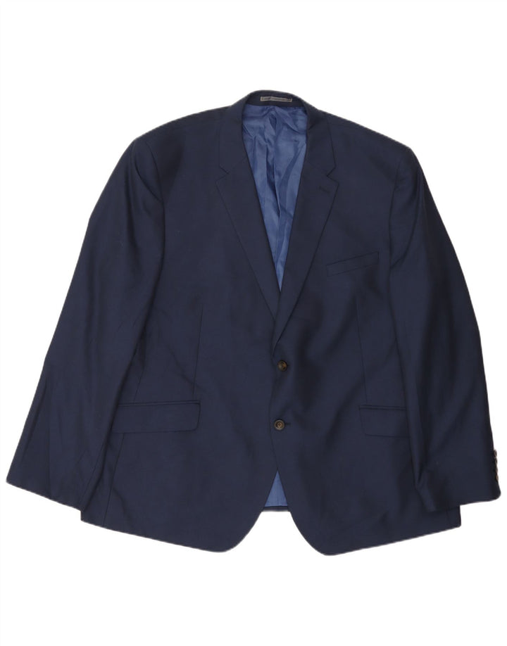MARKS & SPENCER Mens 2 Button Blazer Jacket UK 50 3XL Navy Blue Polyester
