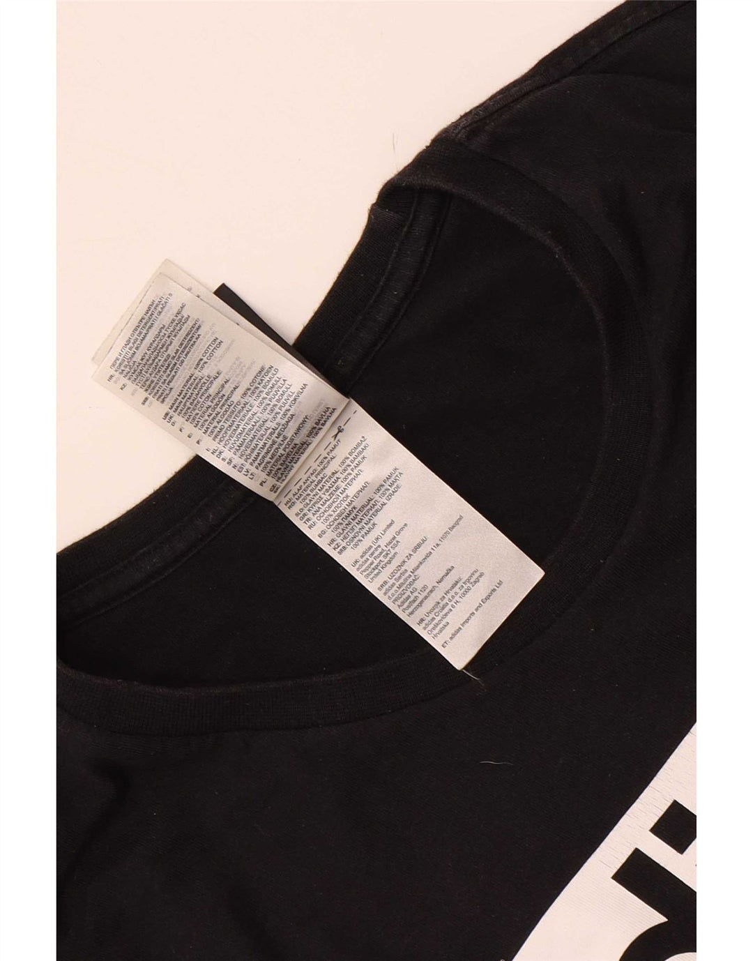 Adidas Mens Three Stripes Graphic T-Shirt Top Medium Black Cotton