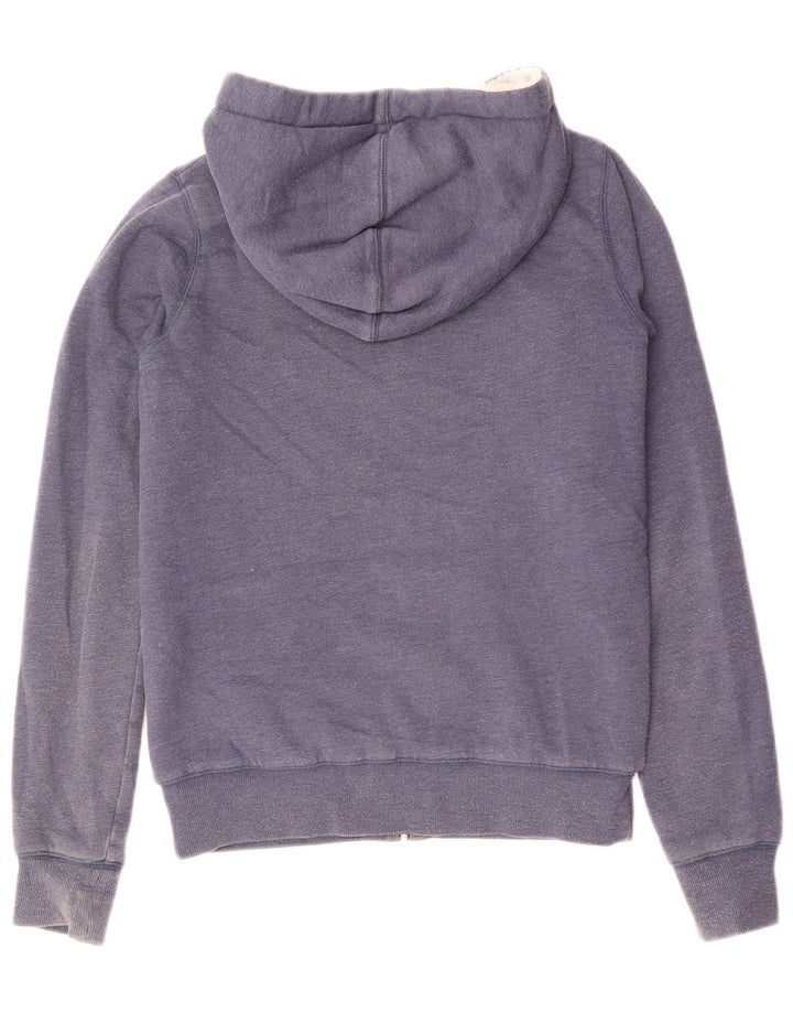 ANIMAL Womens Graphic Zip Hoodie Sweater UK 8 Small Navy Blue