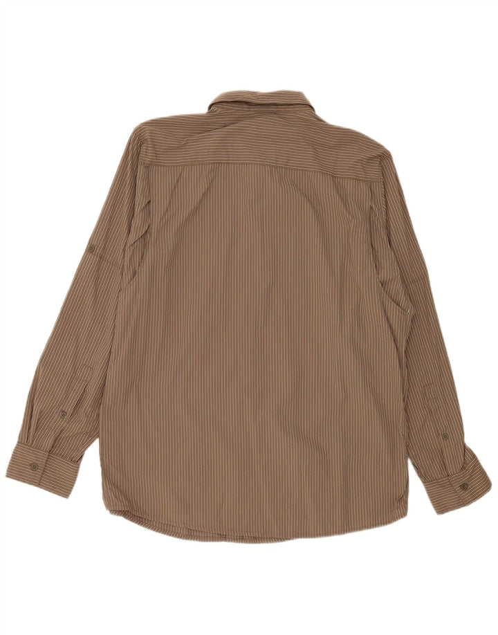 The North Face Mens Shirt Large Brown Pinstripe Nylon