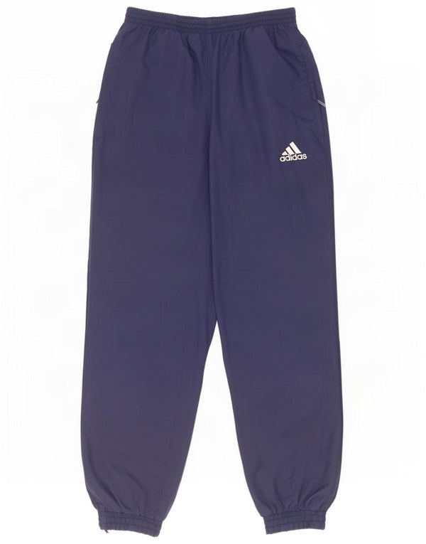 Adidas Boys Tracksuit Trousers Joggers 13-14 Years Navy Blue Colourblock