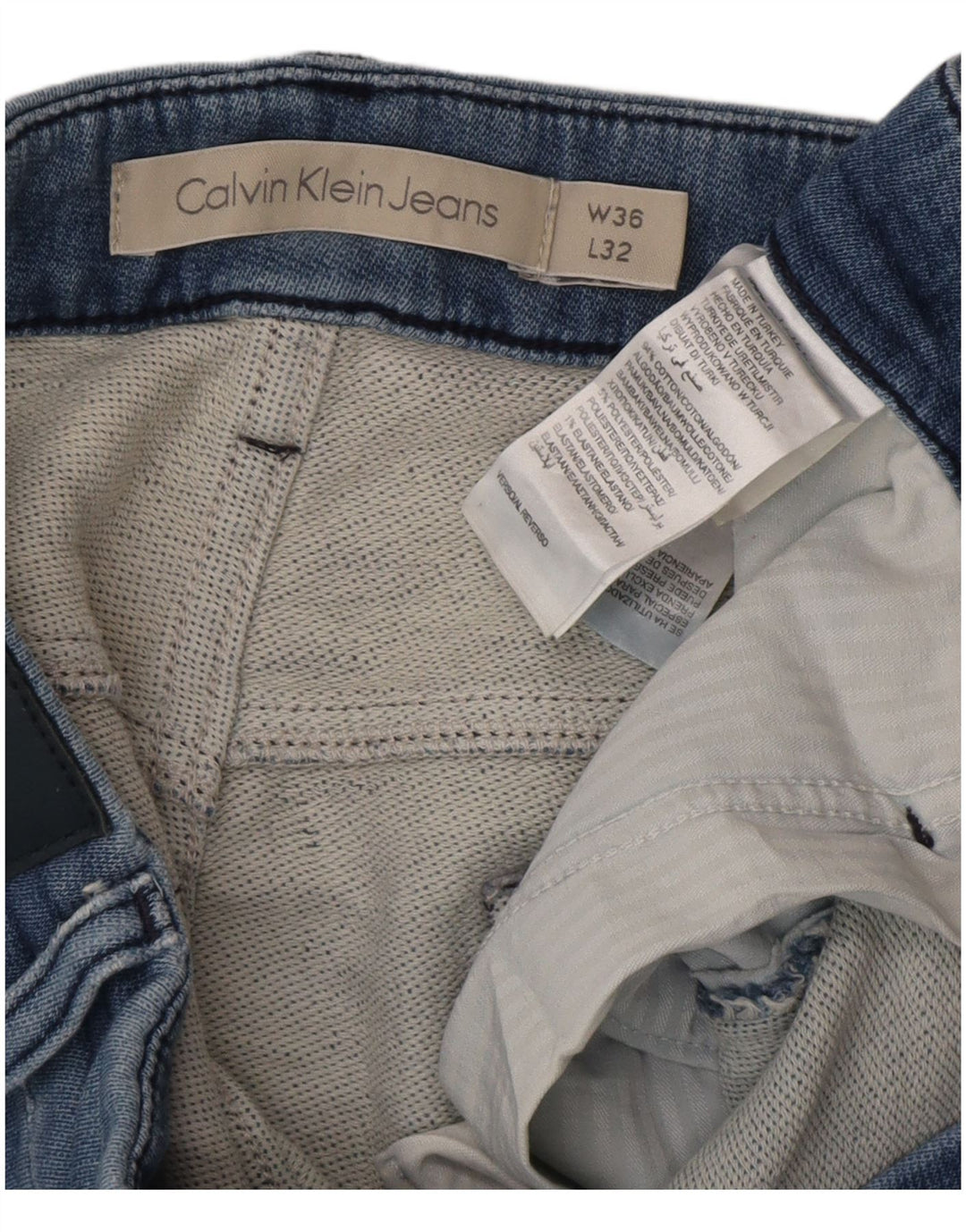 Calvin Klein Mens Skinny Jeans W36 L32 Blue Cotton