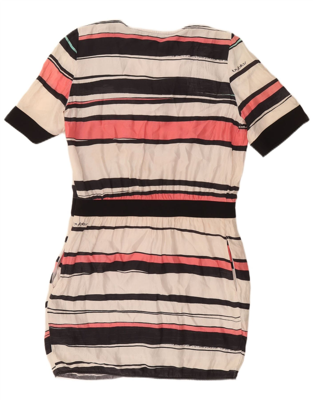 Byblos Womens Sheath Dress IT 40 Small Multicoloured Striped Silk