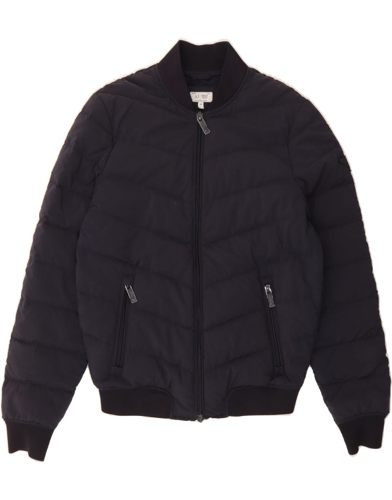 ARMANI Mens Padded Jacket IT 46 Small Navy Blue Polyamide Vintage Armani and Second-Hand Armani from Messina Hembry 