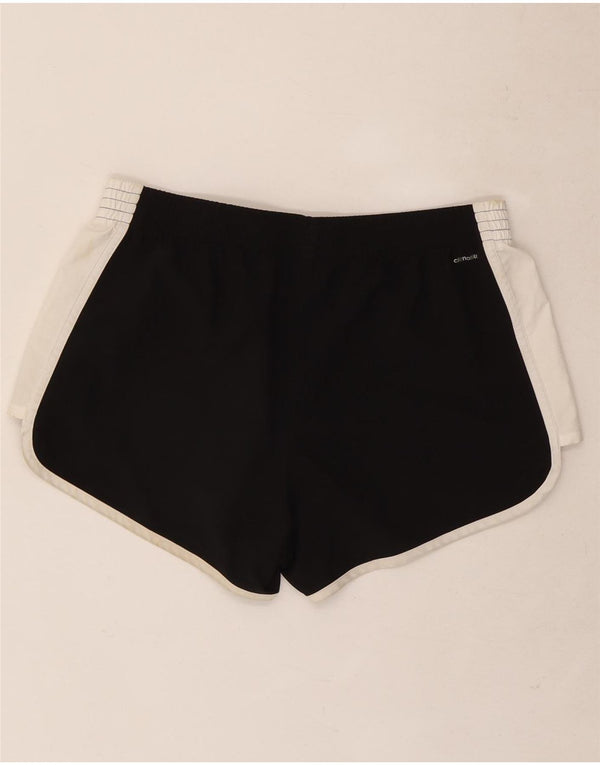 Adidas Womens Climalite Sport Shorts UK 12/14 Medium Black Colourblock