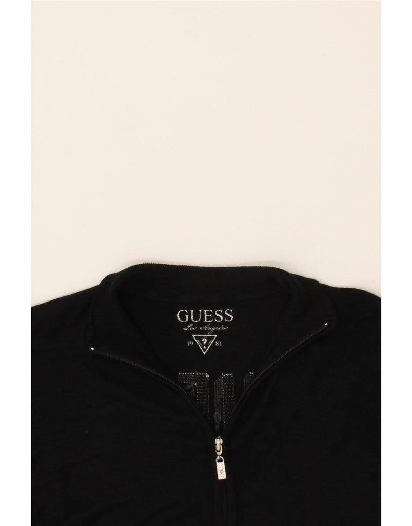 GUESS Girls Graphic Cardigan Sweater 13-14 Years Black Cotton Vintage Guess and Second-Hand Guess from Messina Hembry 