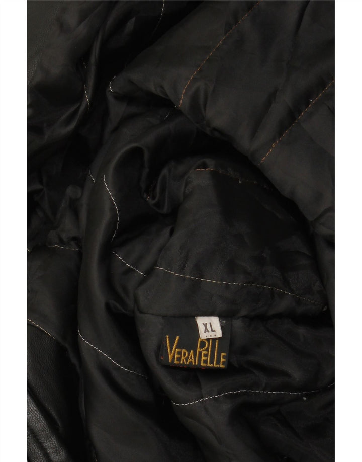 VINTAGE Mens Leather Coat UK 42 XL Black Leather Vintage Vintage and Second-Hand Vintage from Messina Hembry 