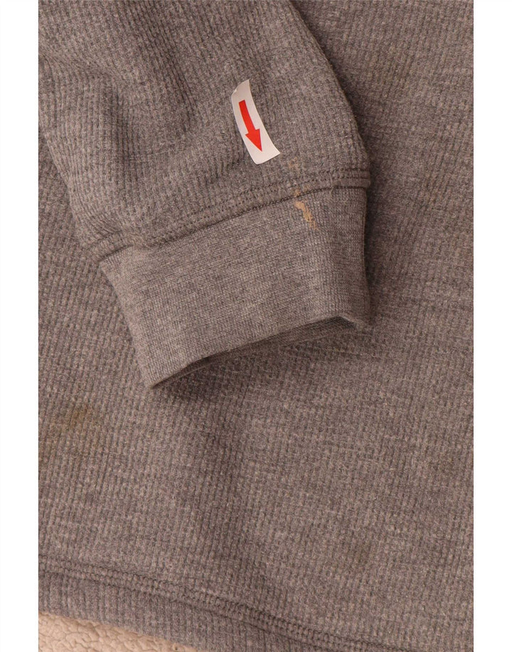 Lee Mens Button Neck Sweatshirt Jumper Small Grey Cotton