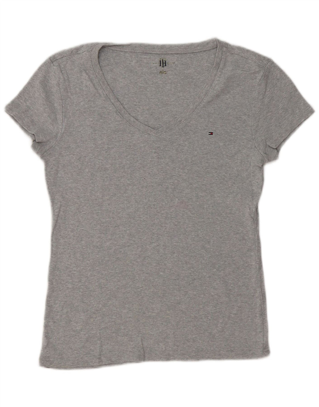 TOMMY HILFIGER Womens T-Shirt Top UK 12 Medium Grey