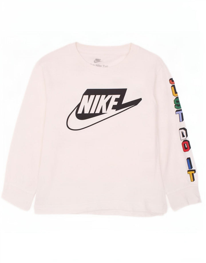Nike Boys Graphic Top Long Sleeve 4-5 Years Small White
