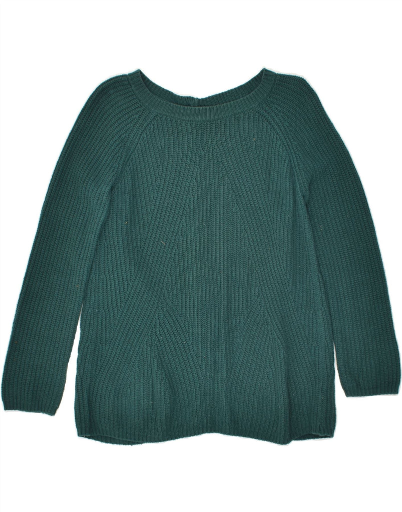 MASSIMO DUTTI Womens Cardigan Sweater US 8 Medium Green Cotton | Vintage Massimo Dutti | Thrift | Second-Hand Massimo Dutti | Used Clothing | Messina Hembry 