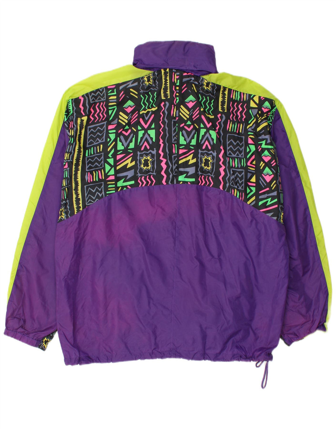 Vintage Mens Rain Jacket UK 38 Medium Purple Geometric Polyamide
