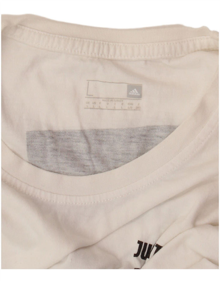 ADIDAS Mens Juventus Graphic T-Shirt Top Large Off White