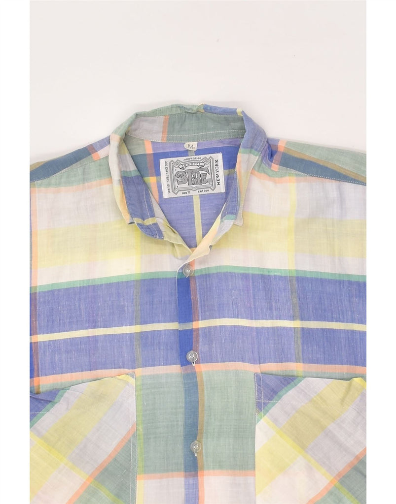 VINTAGE Mens Short Sleeve Shirt Medium Multicoloured Plaid Cotton | Vintage Vintage | Thrift | Second-Hand Vintage | Used Clothing | Messina Hembry 