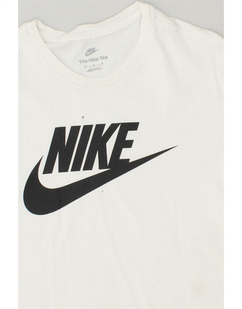 NIKE Mens Graphic T-Shirt Top Medium White Cotton | Vintage Nike | Thrift | Second-Hand Nike | Used Clothing | Messina Hembry 