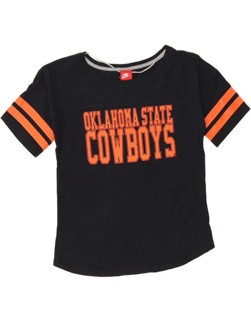 NIKE Womens Oklahoma State Cowboys Graphic T-Shirt Top UK 14 Medium Black Vintage Nike and Second-Hand Nike from Messina Hembry 