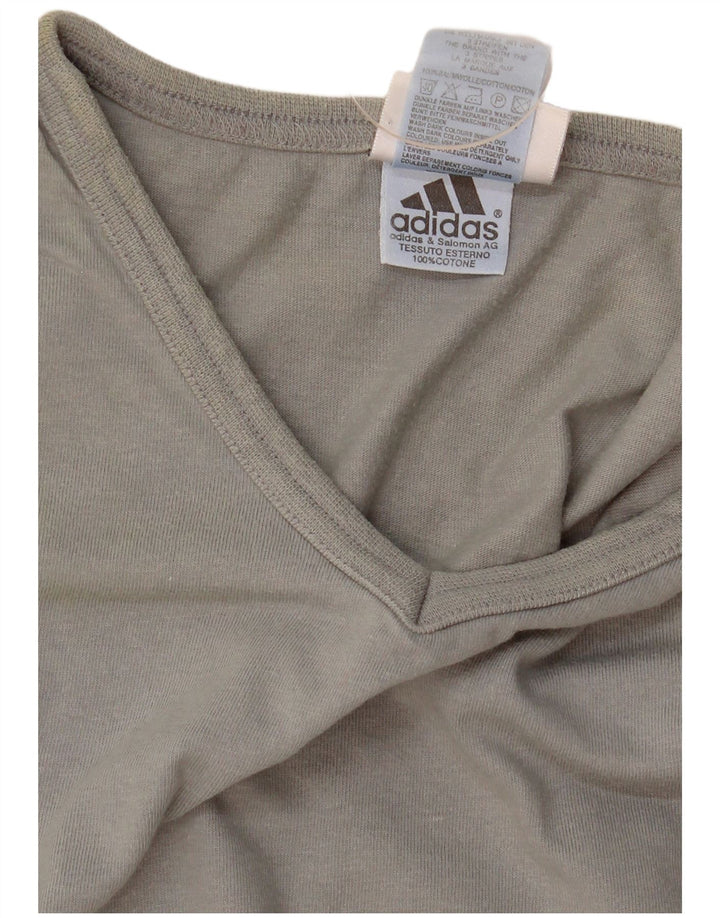 Adidas Womens T-Shirt Top UK 12 Medium Grey Cotton
