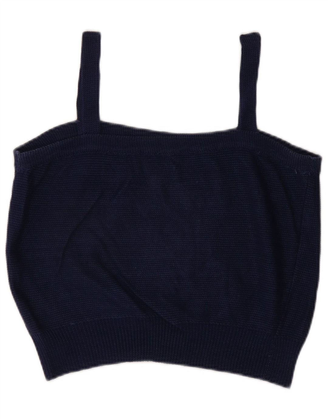 Vintage Womens Crop Cami Top UK 14 Medium Navy Blue