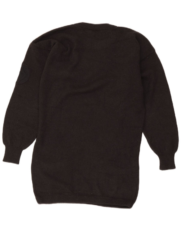 Poi By Krizia Womens Long Sleeve Jumper Dress UK 8 Small Black Wool