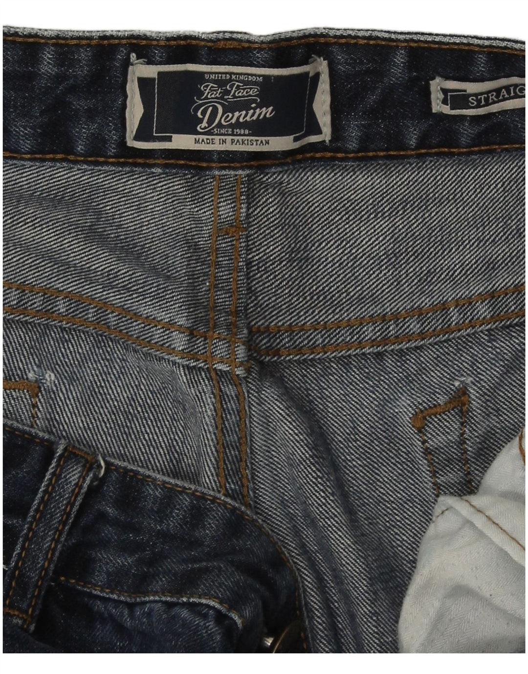 Fat Face Mens Straight Jeans 34 L30 Navy Blue