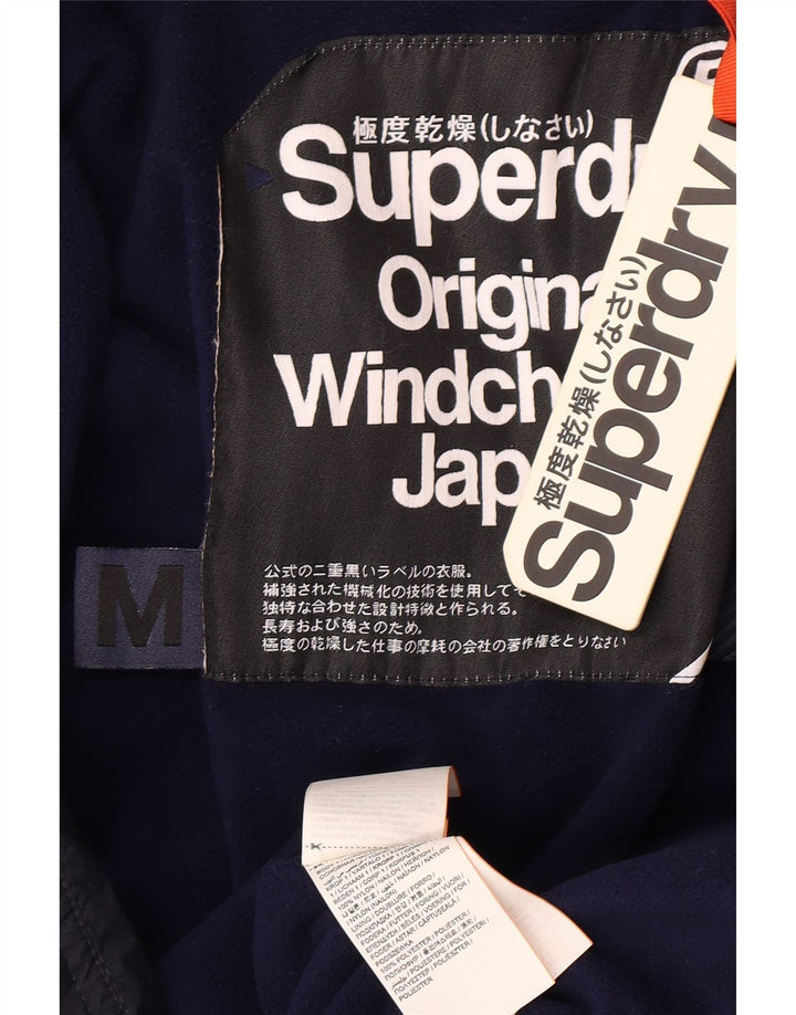 Superdry Mens Padded Jacket UK 38 Medium Navy Blue Nylon