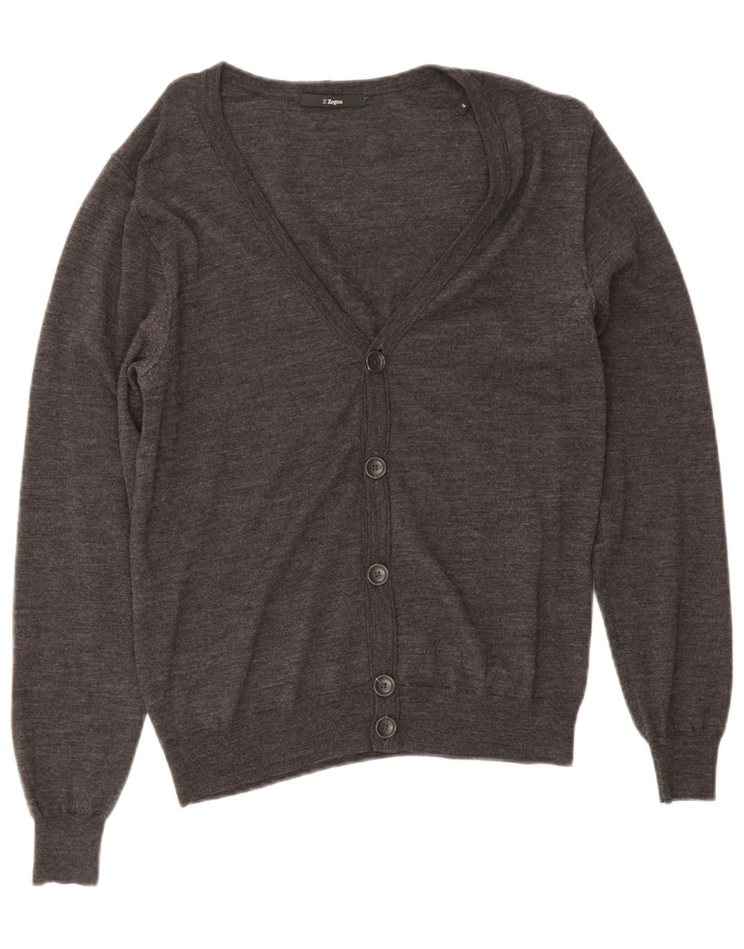 Z ZEGNA Womens Cardigan Sweater US 6 Medium Grey Wool