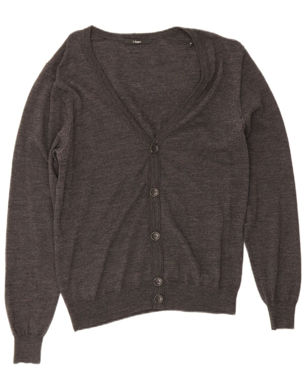 Z ZEGNA Womens Cardigan Sweater US 6 Medium Grey Wool