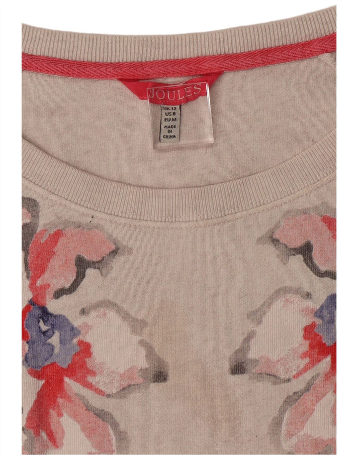 JOULES Womens Sweatshirt Jumper UK 12 Medium Grey Floral