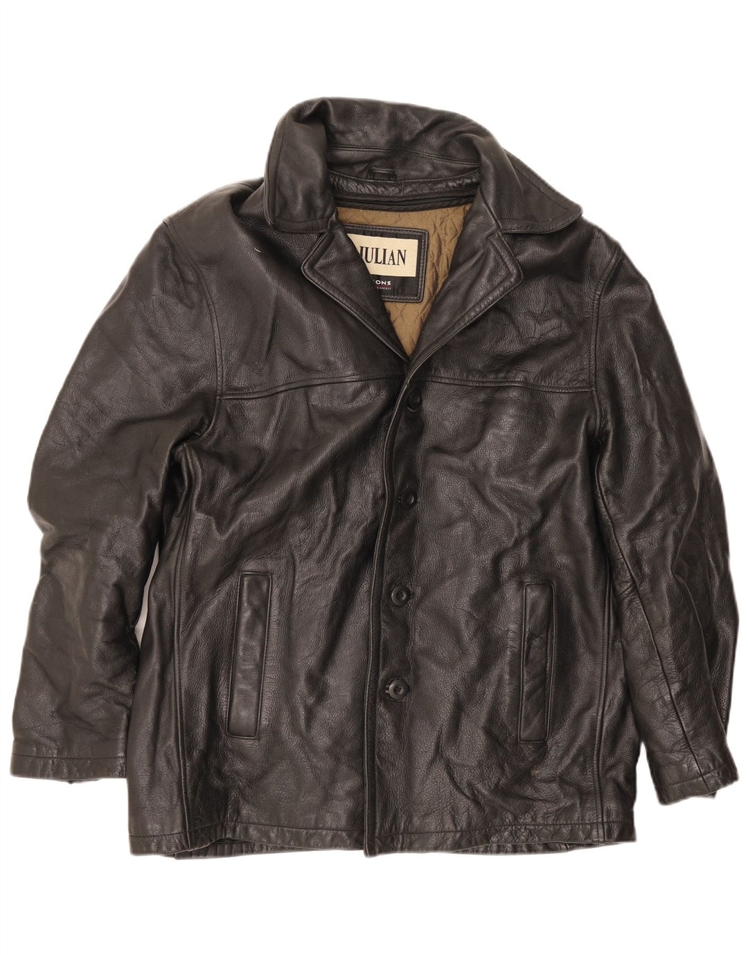 Wilsons Mens M. Julian Leather Windbreaker Jacket UK 40 Large Black