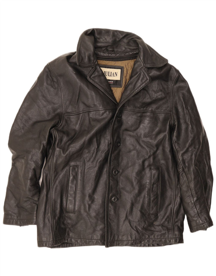 Wilsons Mens M. Julian Leather Windbreaker Jacket UK 40 Large Black