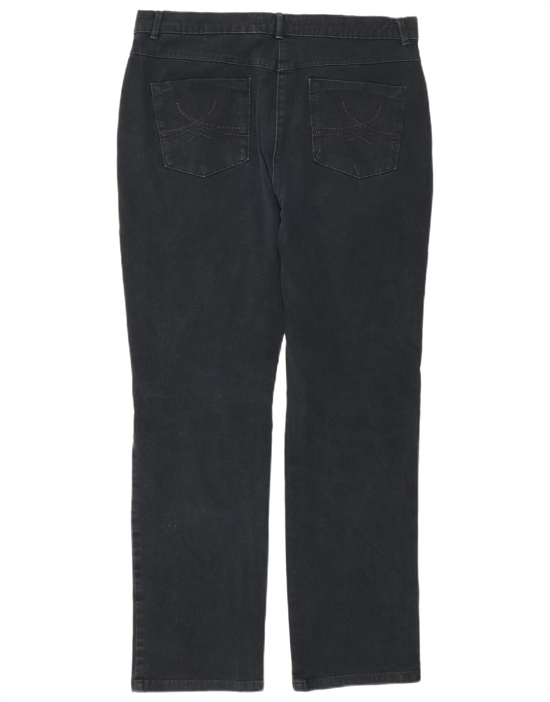 Marks & Spencer Womens Straight Jeans UK 12 Medium W32 L29 Navy Blue Cotton