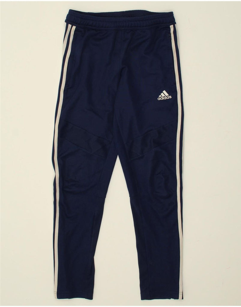 ADIDAS Boys Tracksuit Trousers 11-12 Years Navy Blue Polyester | Vintage Adidas | Thrift | Second-Hand Adidas | Used Clothing | Messina Hembry 