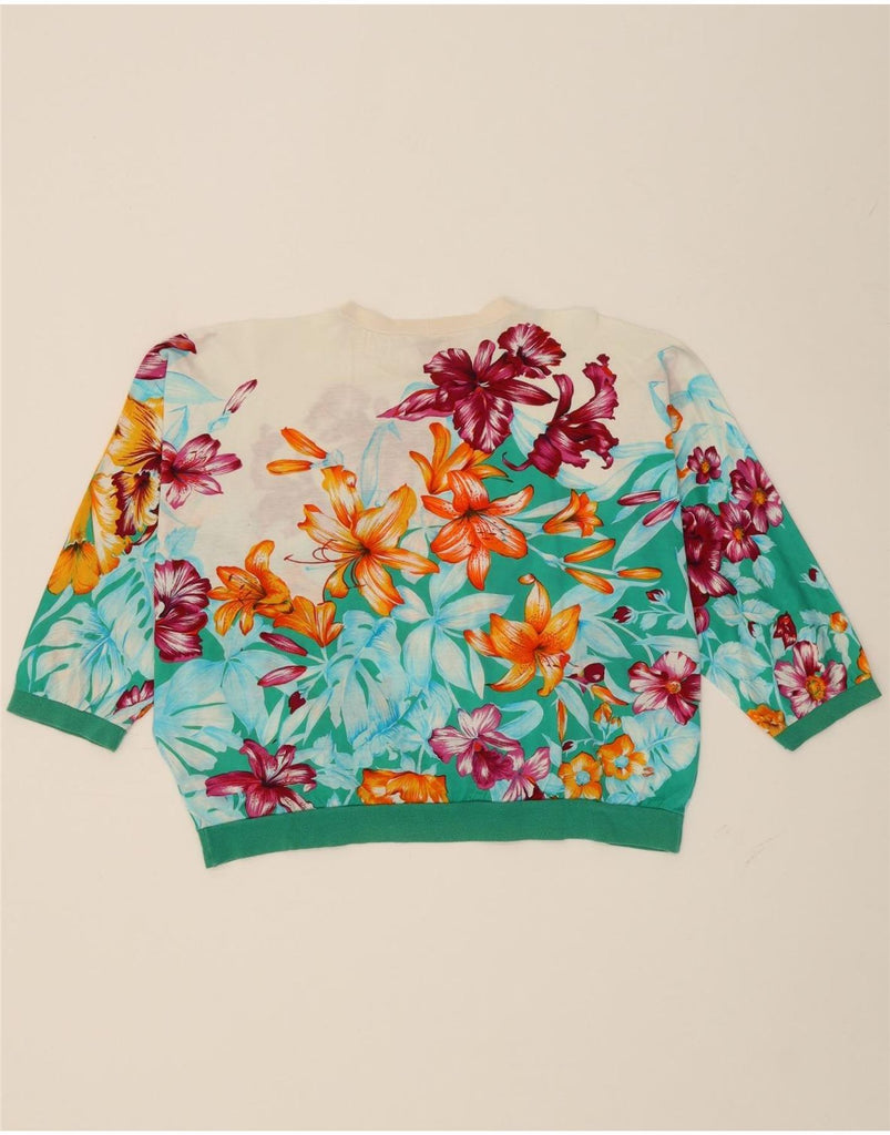 MARINA RINALDI Womens Top Long Sleeve Size 23 Medium Multicoloured Floral Vintage Marina Rinaldi and Second-Hand Marina Rinaldi from Messina Hembry 