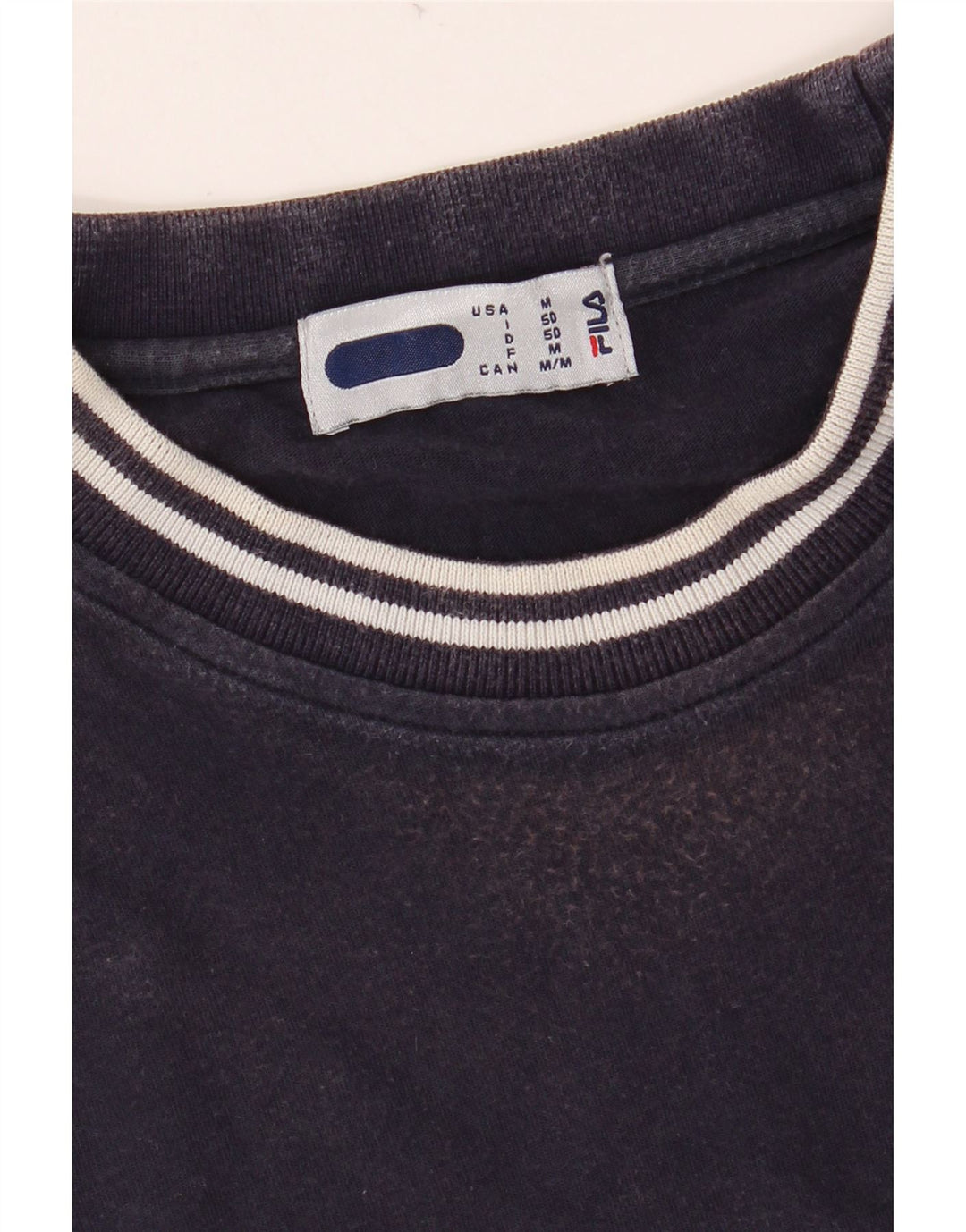 FILA Mens Graphic T-Shirt Top IT 50 Medium Navy Blue Cotton