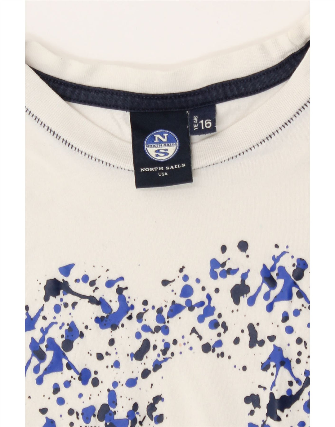 North Sails Boys Graphic T-Shirt Top 15-16 Years Off White Spotted