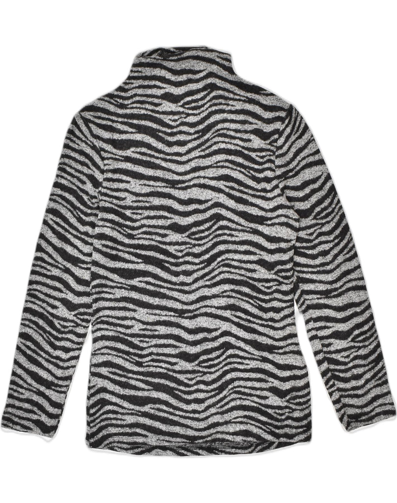 OASIS Womens Turtle Neck Jumper Sweater UK 12 Medium Black Animal Print | Vintage | Thrift | Second-Hand | Used Clothing | Messina Hembry 
