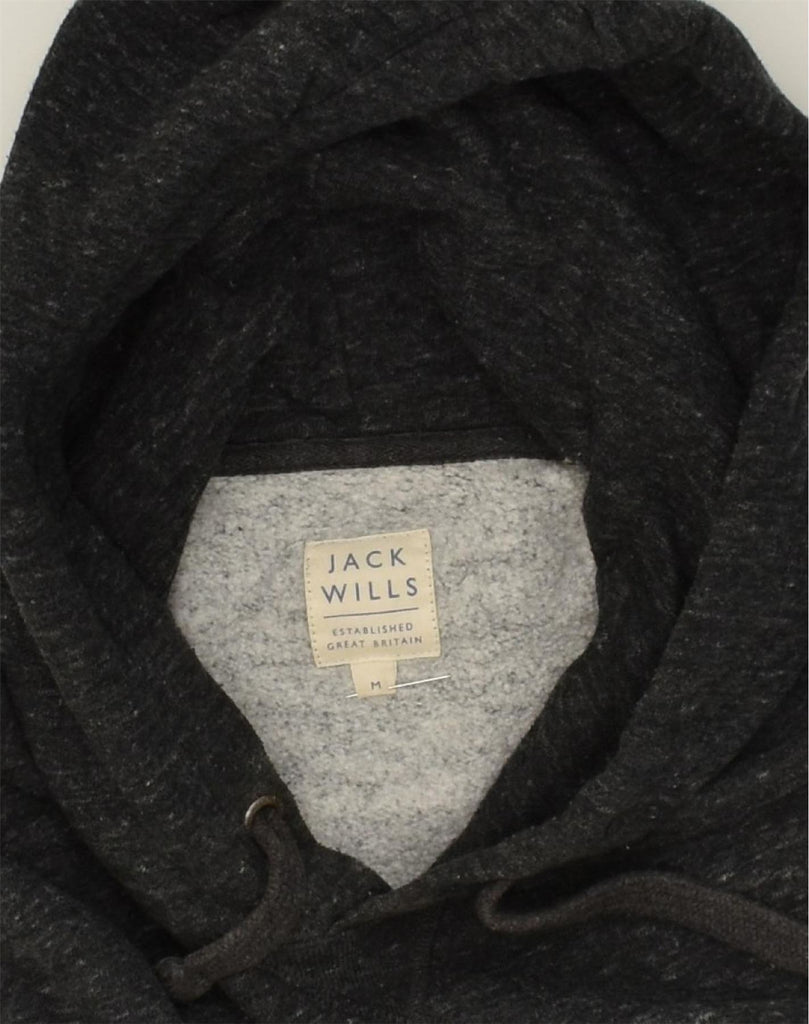 JACK WILLS Mens Graphic Hoodie Jumper Medium Grey Flecked Cotton | Vintage Jack Wills | Thrift | Second-Hand Jack Wills | Used Clothing | Messina Hembry 