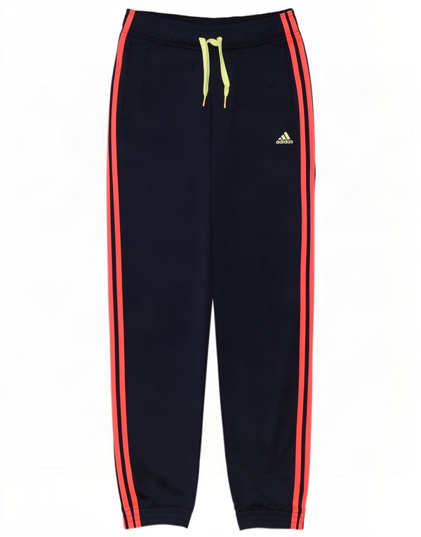 Adidas Girls Tracksuit Trousers Joggers 13-14 Years Navy Blue Polyester