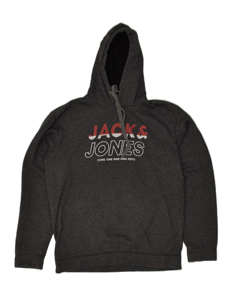 JACK & JONES Mens Graphic Hoodie Jumper 2XL Grey Cotton | Vintage Jack & Jones | Thrift | Second-Hand Jack & Jones | Used Clothing | Messina Hembry 