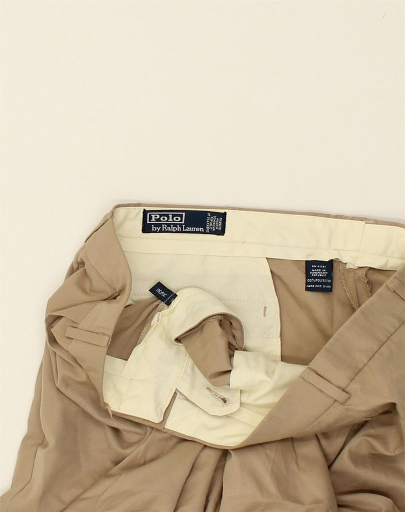 POLO RALPH LAUREN Mens Pegged Casual Trousers W35 L28 Beige Polyester | Vintage Polo Ralph Lauren | Thrift | Second-Hand Polo Ralph Lauren | Used Clothing | Messina Hembry 