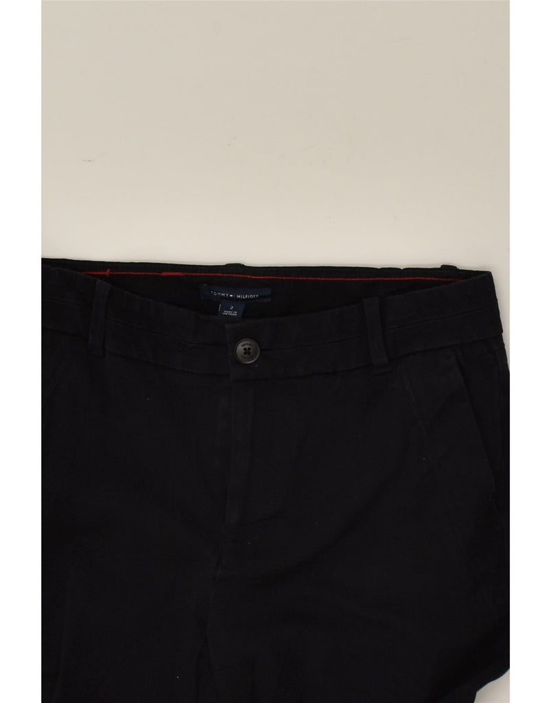 TOMMY HILFIGER Womens Slim Chino Trousers US 2  W28 L28 Black Cotton | Vintage Tommy Hilfiger | Thrift | Second-Hand Tommy Hilfiger | Used Clothing | Messina Hembry 