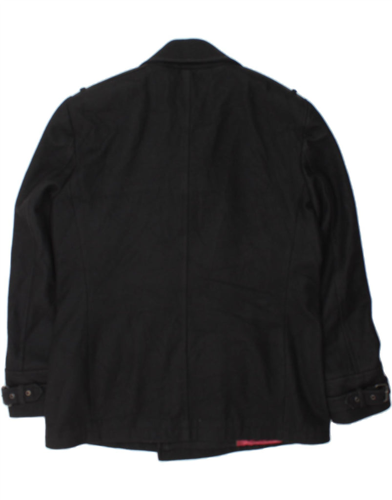 TED BAKER Mens Military Pea Coat Size 5 XL Black Wool Vintage Ted Baker and Second-Hand Ted Baker from Messina Hembry 