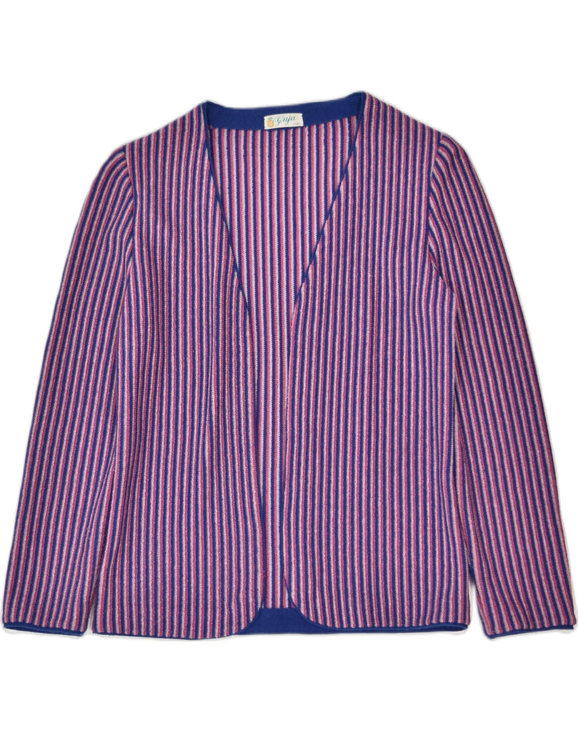 GUJA Womens Cardigan Sweater UK 10 Small Purple Striped | Vintage | Thrift | Second-Hand | Used Clothing | Messina Hembry 