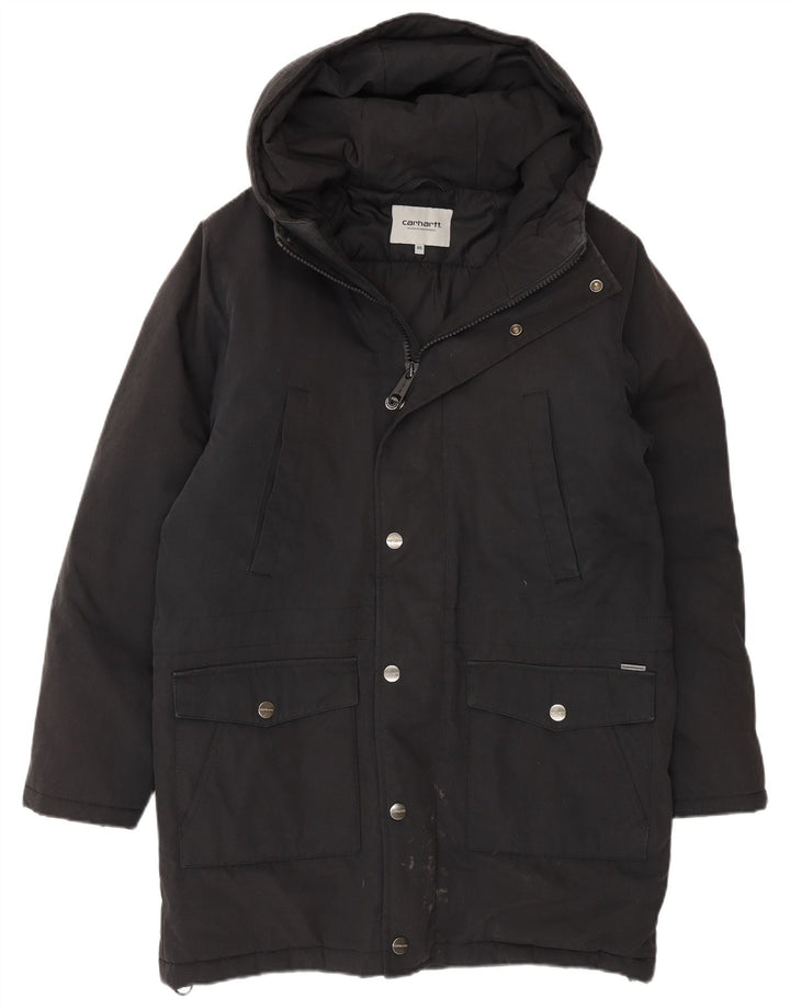 Carhartt Mens Tropper Hooded Parka Jacket UK 34 XS Black Polyester