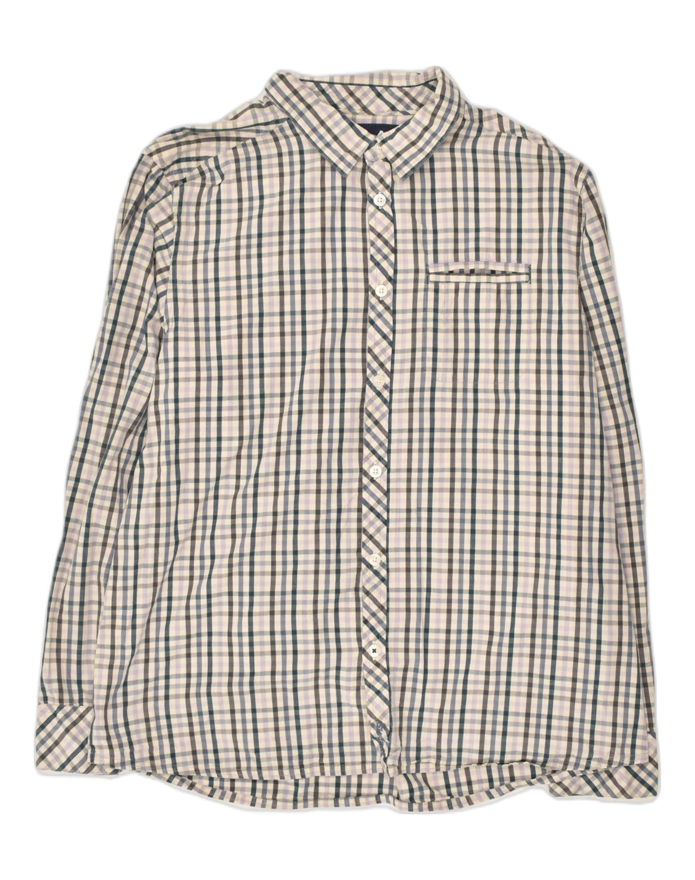 WEIRD FISH Mens Shirt XL Off White Check Cotton, Vintage & Second-Hand  Clothing Online