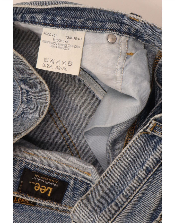 LEE Mens Brooklyn Straight Jeans W32 L30 Blue Cotton