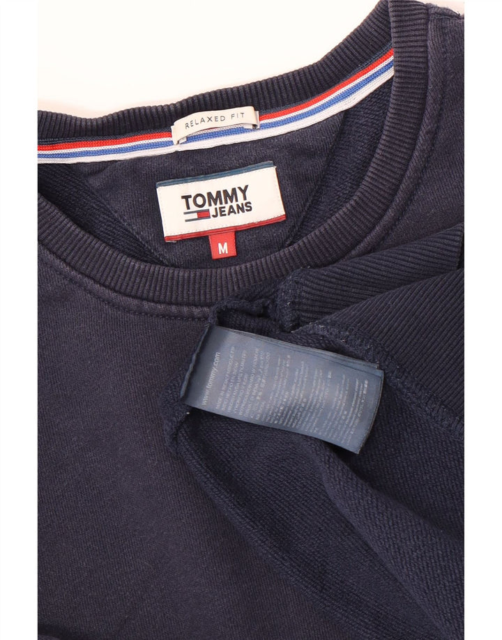 TOMMY HILFIGER Mens Graphic Relaxed Fit Sweatshirt Jumper Medium Navy Blue