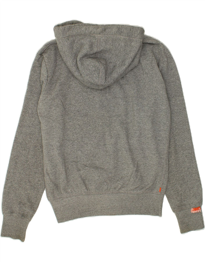 SUPERDRY Womens Zip Hoodie Sweater UK 14 Medium Grey Cotton | Vintage Superdry | Thrift | Second-Hand Superdry | Used Clothing | Messina Hembry 