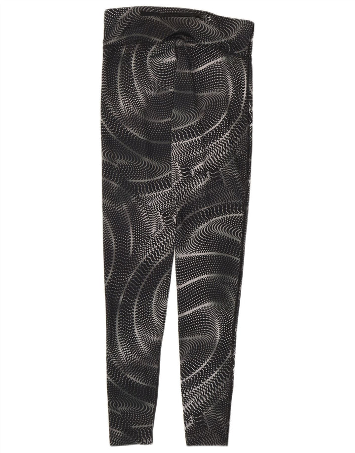 Nike Womens Dri Fit Leggings UK 6 XS  Black Geometric Polyester